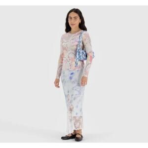 Baggu x Collina Strada Cargo Shoulder Bag Blue Thorns Print Floral Collectors